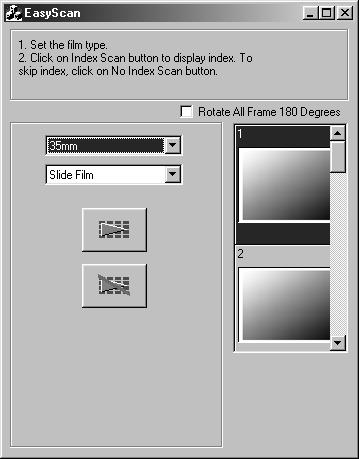 LAUNCHING EASY SCAN UTILITY Easy Scan Utility Window While the Minolta Easy Scan Utility software is functioning, the following window is displayed.