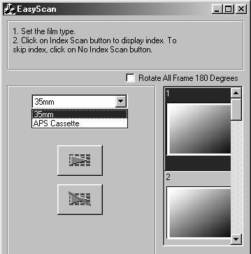 SPECIFY THE FILM TYPE Selecting the film type 1 Select the film format to be scanned in the Main window.