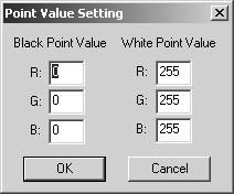 TONE CURVES/HISTOGRAM Setting the White or Black points This function allows you to correct the highlight or shadow point to the specified value.