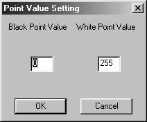 Input the desired white point value. 3. Click on. The cursor changes to the white dropper shape. 4. Click the desired highlight point of the image.