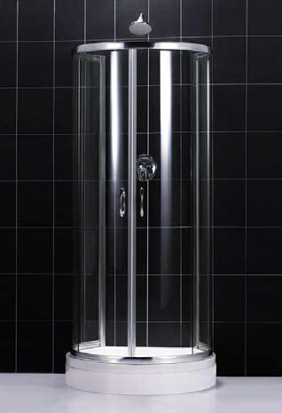 38 5/8 x 72 7/8 SHTR-7040400 CIRCO SHOWER ENCLOSURE 1/4 tempered safety clear glass Sliding tempered glass doors Visible fixtures in chrome (-01) finish Anodized aluminum profiles Designed to be