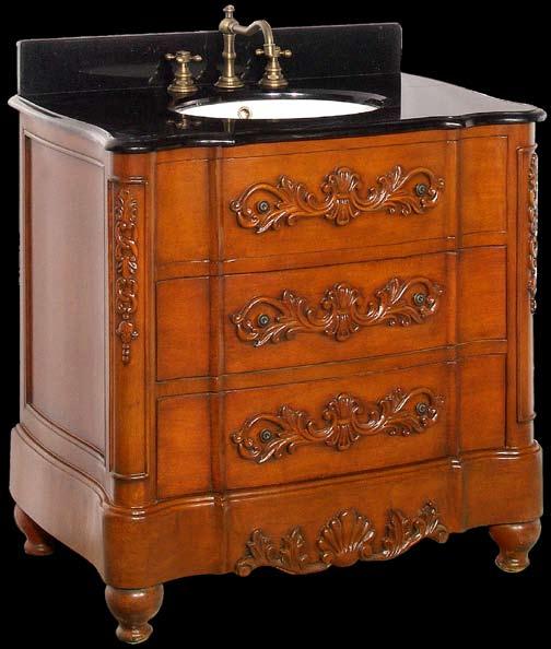 ANTIQUE VANITIES 32 DLVBJ - 014 ANTIQUE VANITY An elegant smaller size antique vanity with two working drawers is the perfect addition to any bathroom.