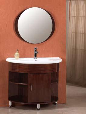 The cabinet is available in Read Oak and Walnut colors and comes fully assembled. Add optional faucet and mirror to complete the vanity design.