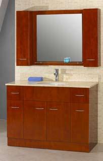 DLVRB-142 Walnut DLVRB-142 Red Oak 3/4 beige marble top and backsplash with drilling for single hole faucet Vanity cabinet made of wood