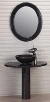 Add a traditional vessel sink faucet or a waterfall faucet