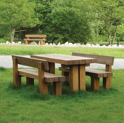 CHESHUNT SEAT, BENCH & TABLE Heavy duty all-timber range The robust aesthetic and natural materials of the Cheshunt range make it ideal for a wide variety of locations, including parks and nature