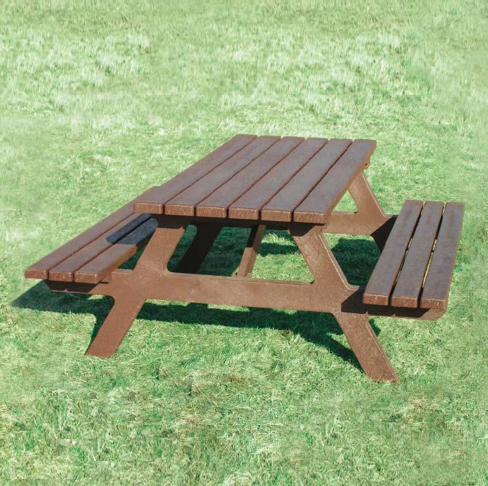 DUNDEE PICNIC TABLE Modern materials, traditionally styled The advantages of the Dundee picnic table over more conventional timber equivalents are that material is knot- and and splinter-free, will