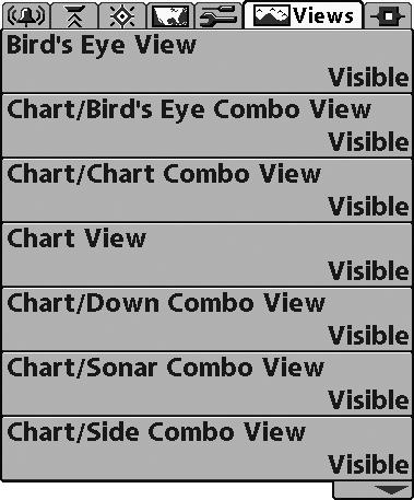 The view will be removed from the view rotation if it is set to Hidden and will be displayed in the view rotation if it is set to Visible. NOTE: See Views for more information.