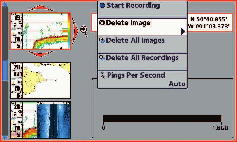 Saved Screen Snapshots can be viewed from the Snapshot and Recording View or Chart View.