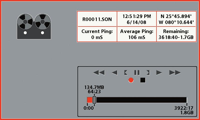 Notes about Playback: Playback will flash periodically on the screen to indicate that the control head is playing a saved recording and not a live view.