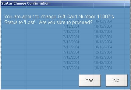 By default no gift cards are listed as you may have a very large number of them.