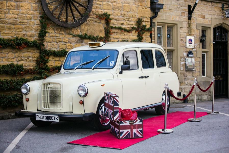 Charlie Our Old English White London Cab Photo Booth A classier take on our standard taxi booth, Old English White is a