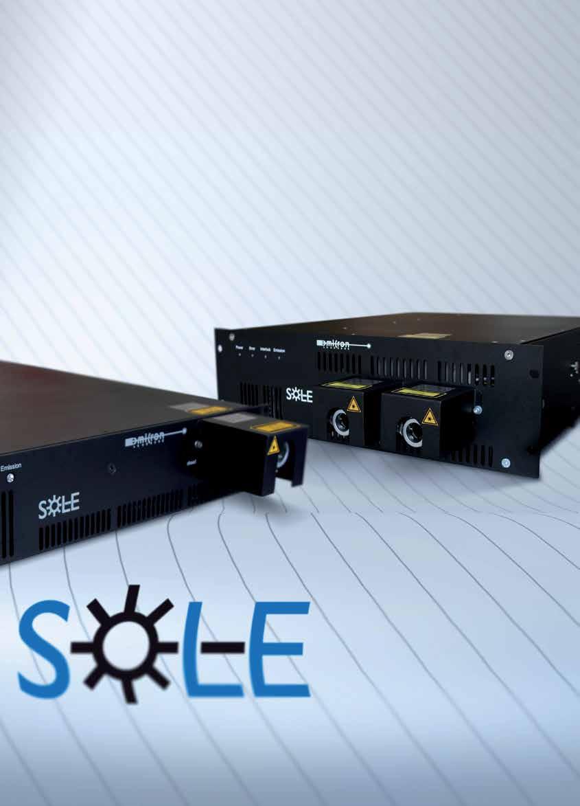34 35 Compact Laser Light Engines Available models: SOLE -3 - Channel light engine with up to 3 wavelengths SOLE -6 - Channel light engine with up to 6 wavelengths Wavelengths and powers (internal