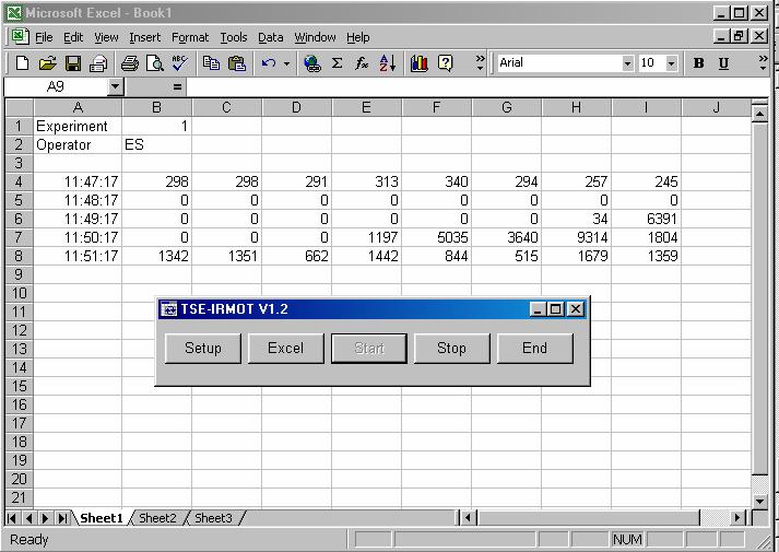 5 5. Time in Columns refers to the arrangement of the data in the Excel table. The values of each counter can be stored in one column or one line.