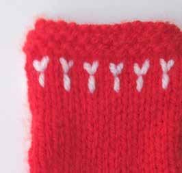 point If you wish to make a striped stocking, change