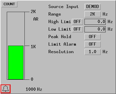 AF COUNTER The AF Counter is used to measure demodulated audio frequencies, or audio frequencies input to the 2975 through one of the audio input paths (MIC or AUDIO I/O).