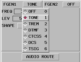AUDIO ROUTE The AUDIO ROUTE function is common to Function Generator Mode, Receiver Mode, and Generator Mode.