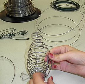 Form different types of lines using string/rope. Introduce wire as a sculptural medium (pipe cleaners for young students).