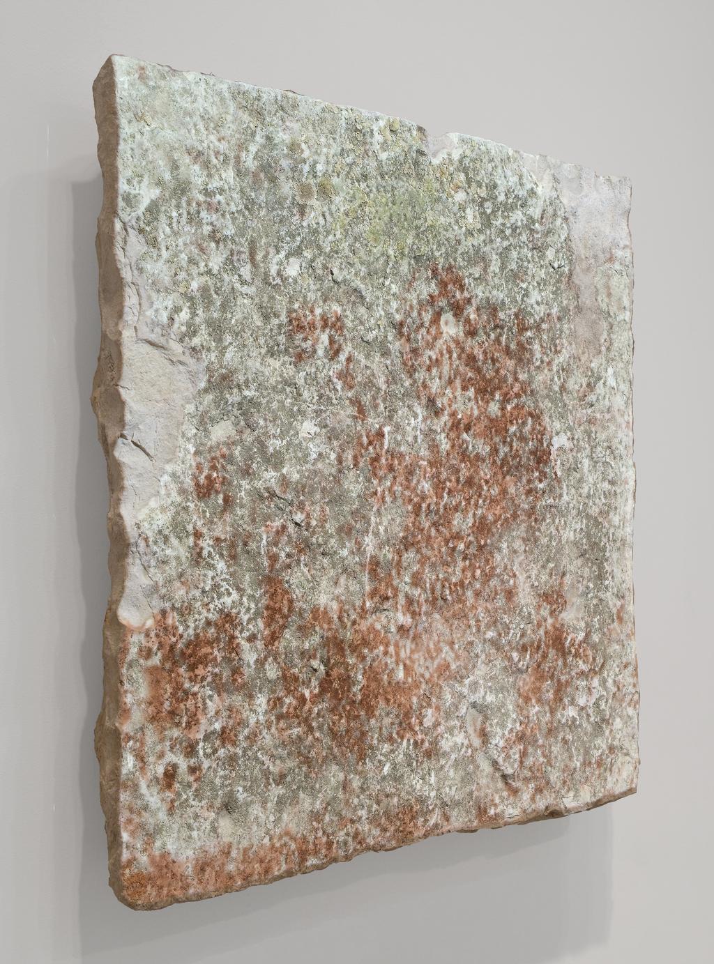 Michal Rovner, Satat, 2008, stone with digital projection, 33 x 34 x 3.