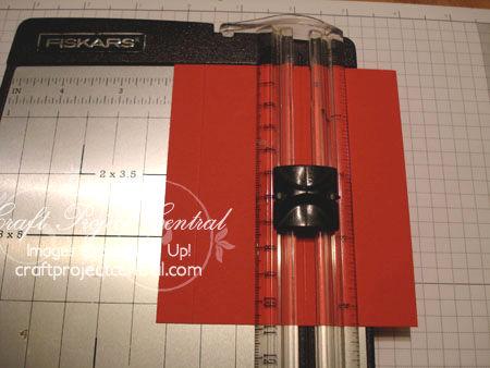 Top of Tool Box Instructions Take the 4-¼ x 3-¾ piece of Real Red card