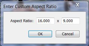 Enter 16 and 9 as follows to add that aspect ratio to the