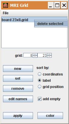 Illustration 12: A grid can be loaded from the list. Use the Open... command to load a grid that has been saved in a folder different from the _grids folder.