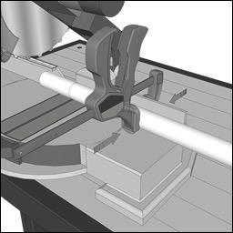 Miter Saw Cutting Steps STEP 1 Using a tape measure and a marking tool such as a pencil, mark the point at which you want to cut the pipe.