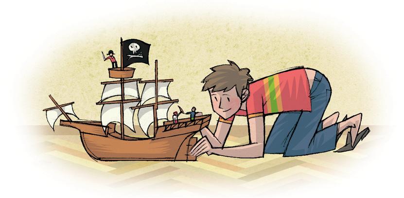 Chapter 1 1 Pablo loves pirates. He is a big fan of them. Sometimes he dresses up as a pirate and plays with his pirate ships.