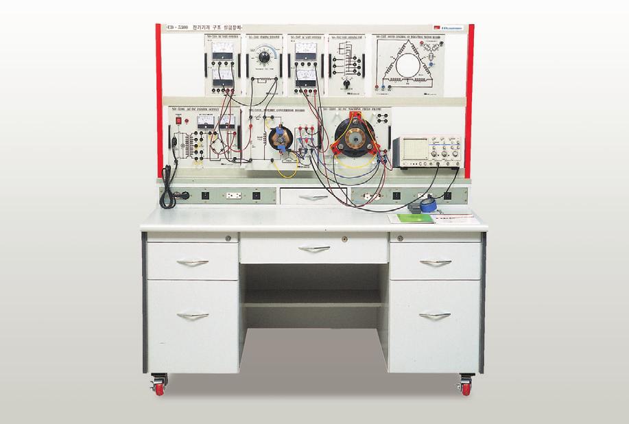 Electrical Machine 1/3 ELECTRICAL MACHINE TRAINER 19 types of Modules & Graphic Boards 25 types of Electrical Machine Assembly Experimental Board Rack & Storage Trolley ED-5300 > EXPERIMENTS BASIC