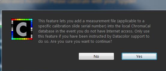 2. Click Yes. Browse to the folder containing the measurement data for the slide: Quit Edit Menu 3.