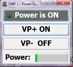 Power is ON and VP+ ON -5V is applied to pin 19 on the