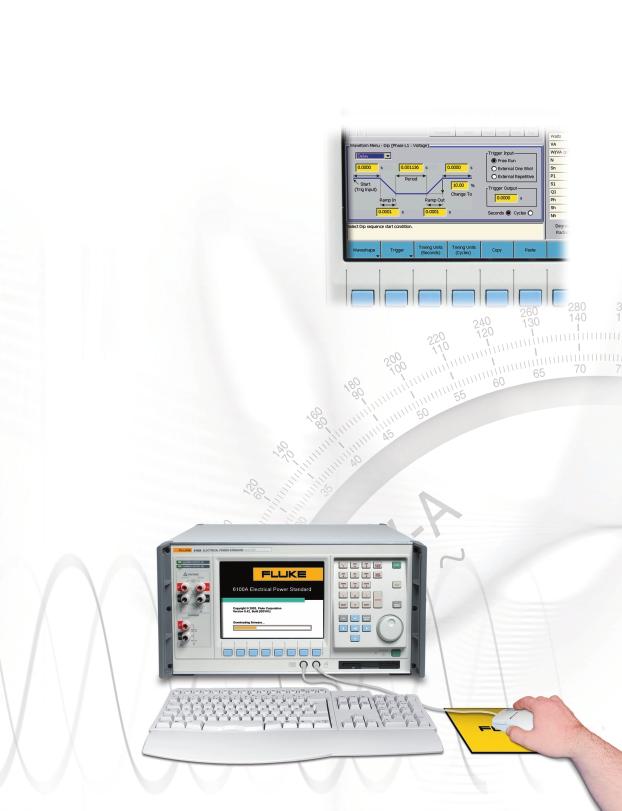 Accuracy and functionality For more complex work, the 6100A will also generate flicker (compliant to IEC 61000-4-15), interharmonics (compliant to IEC 61000-4-7), and fluctuating harmonics.