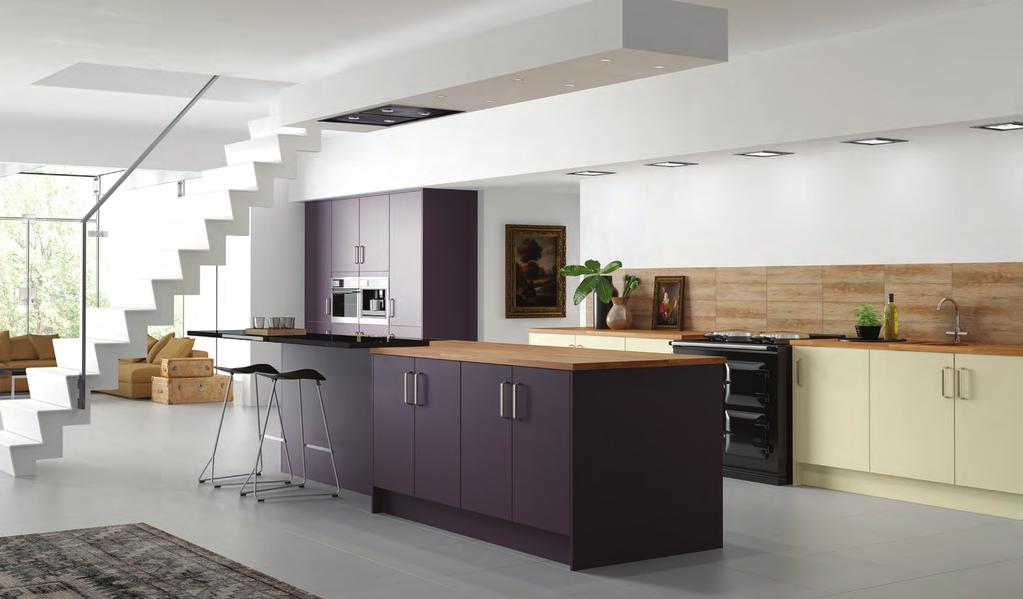 Westport Aubergine & Mussel This matt painted kitchen offers a stylish cabinet