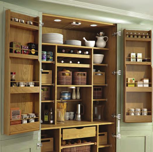 With deep drawers and shelves, the cupboard offers suitable storage for food, crockery and linens and is the ideal way to