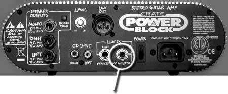 Using the Effects Loop Jack: The Effects Loop Snd/Rtn jack allows for virtually noise free connection of external effects.