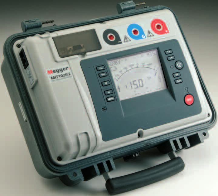 MIT510/2, MIT520/2 and MIT1020/2 Line supply or battery operated Digital/analog backlit display Measurement range to 15 TΩ (MIT510/2 and MIT520/2) and 35 TΩ (MIT1020/2) CAT IV 600 V safety rating
