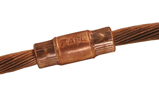 AFL s Swage Grounding Coupler compressed onto 19-strand Copperclad Steel Wire Selecting the Right Size for the Application When selecting a conductor for a ground grid, it must meet the maximum fault