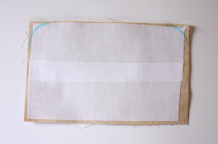 a) Mark a horizontal line 3.5 up from the bottom raw edge of front/back pieces. Quilt until you reach the marked line.