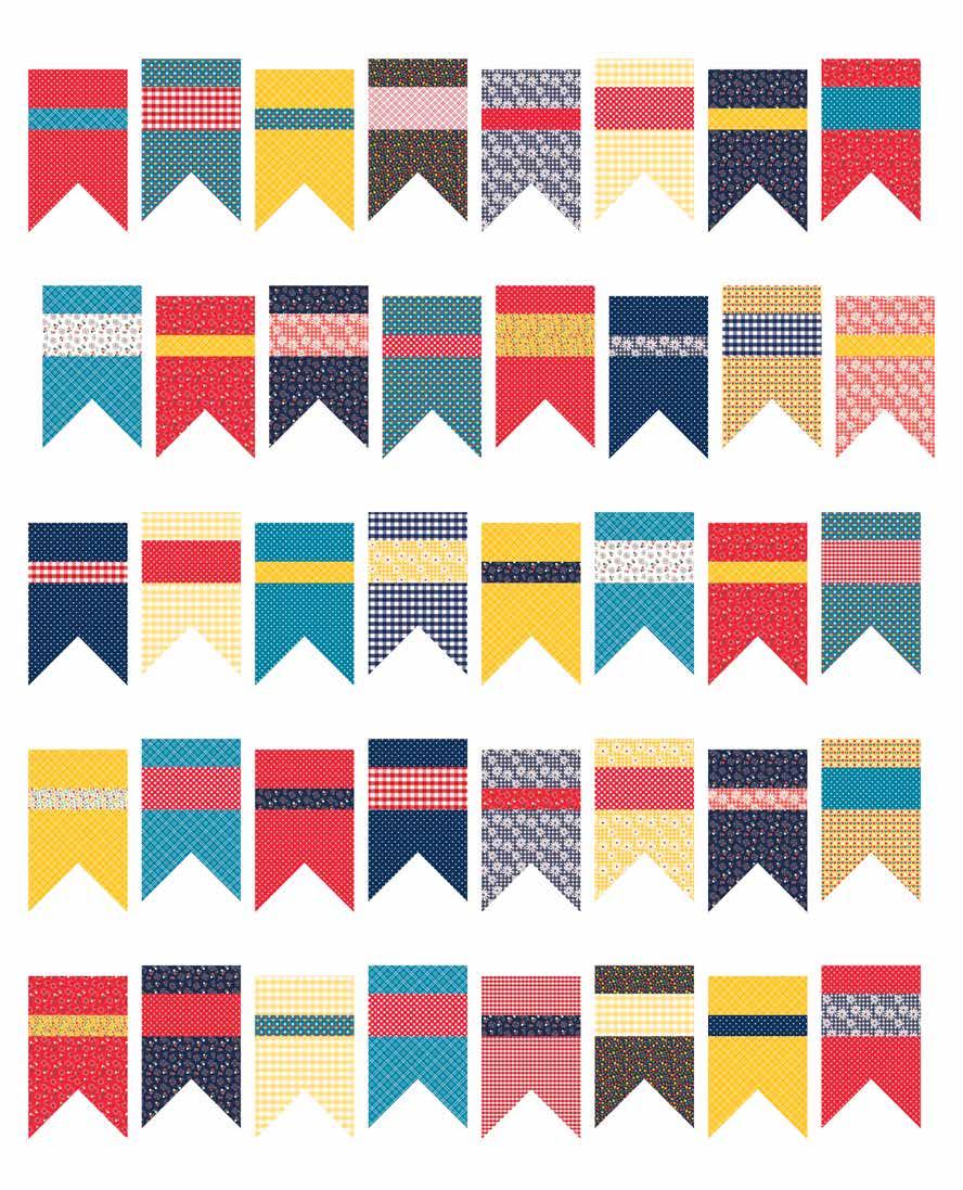 Summer Bunting by Amy Smart Quilt Size 66" x 84" Fabric Requirements Fabric Yardage Assorted Prints C120