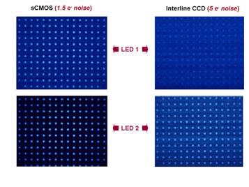 Figure 5: Comparative low light images taken with scmos (1.