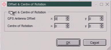 Sign conventions: Positive X = Starboard, negative X = Port Positive Y = Forward, negative Y = Aft. Offset and Centre of Rotation dialog box 2.1.
