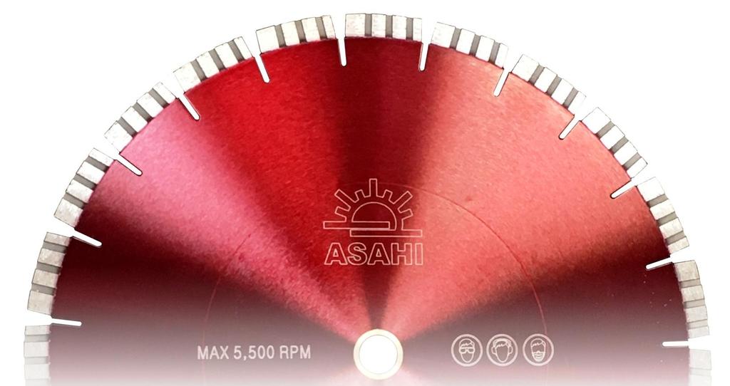 Hard Brick Blades Turbo Asahi Laser Welded Diamond Blades are designed for use with brick saws, block saws, and demolition saws.