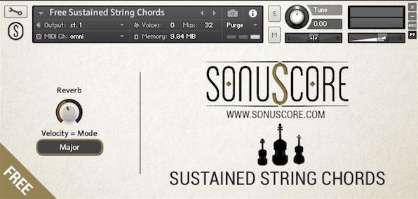 3. FREE SUSTAINED STRING CHORDS.NKI The main page gives you access to all the basic functions.