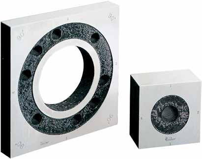 Applications for fast precision indexing and setting of angular grinding fixtures are almost unlimited. For example: the work and the true square are mounted together on a revolving fixture.