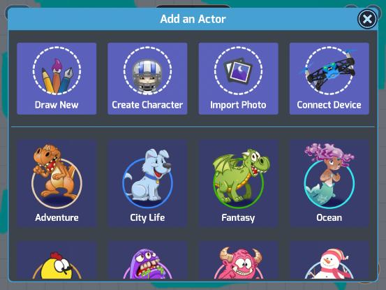 Adding characters To add a character select the plus sign in the top right corner of