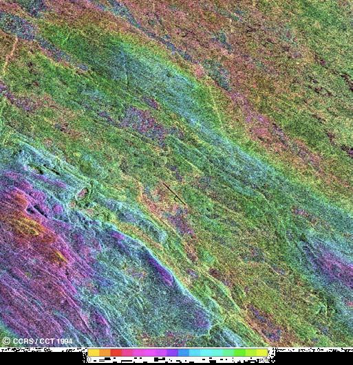 ERS 1 and ERS 2 TANDEM Mission Schefferville, Québec Colour: Interferogram Phase, 16 steps from 0 to 2π radians Intensity: Interferogram Magnitude Saturation: Coherence Interferogram Magnitude is the