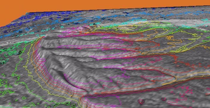 Topography Contours from Interferogram: ERS-1, 1991 Franklin Bluffs and Sagavanirktok River on the North Slope
