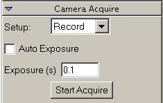 7.3. In the Camera Acquire tool, input a value for Exposure (s) of 0.