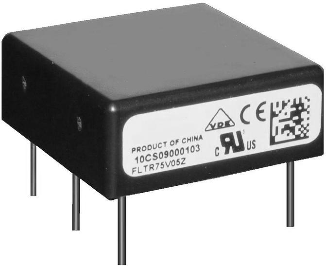 GE Critical Power FLTR75V05 Filter Module 75 Vdc Input Maximum, 5 A Maximum RoHS Compliant The FLTR75V05 Filter Module is designed to reduce the conducted common-mode and differentialmode noise on