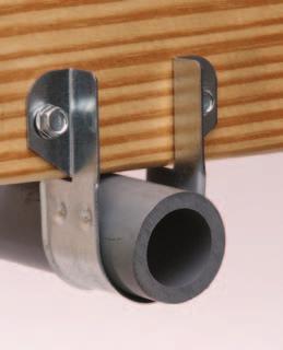 Features: Beveled edges protects CPVC pipe from damage Easily attaches to wood structure with included screws or to minimum 20 gauge steel with special screws (sold separately) Retaining dimples